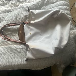 Long champ small grey bag